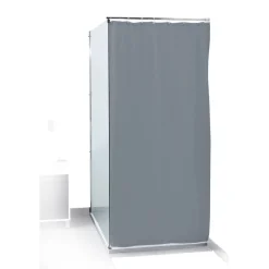 Gifi Equipement Douche^Rideau de douche uni gris 180x200cm