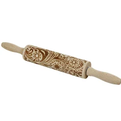 Gifi Rouleau à pâtisserie imprimé bois décor flocon de neige et vague