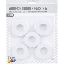 Gifi Colle Et Adhésif^Rouleau adhésif double face blanc x5