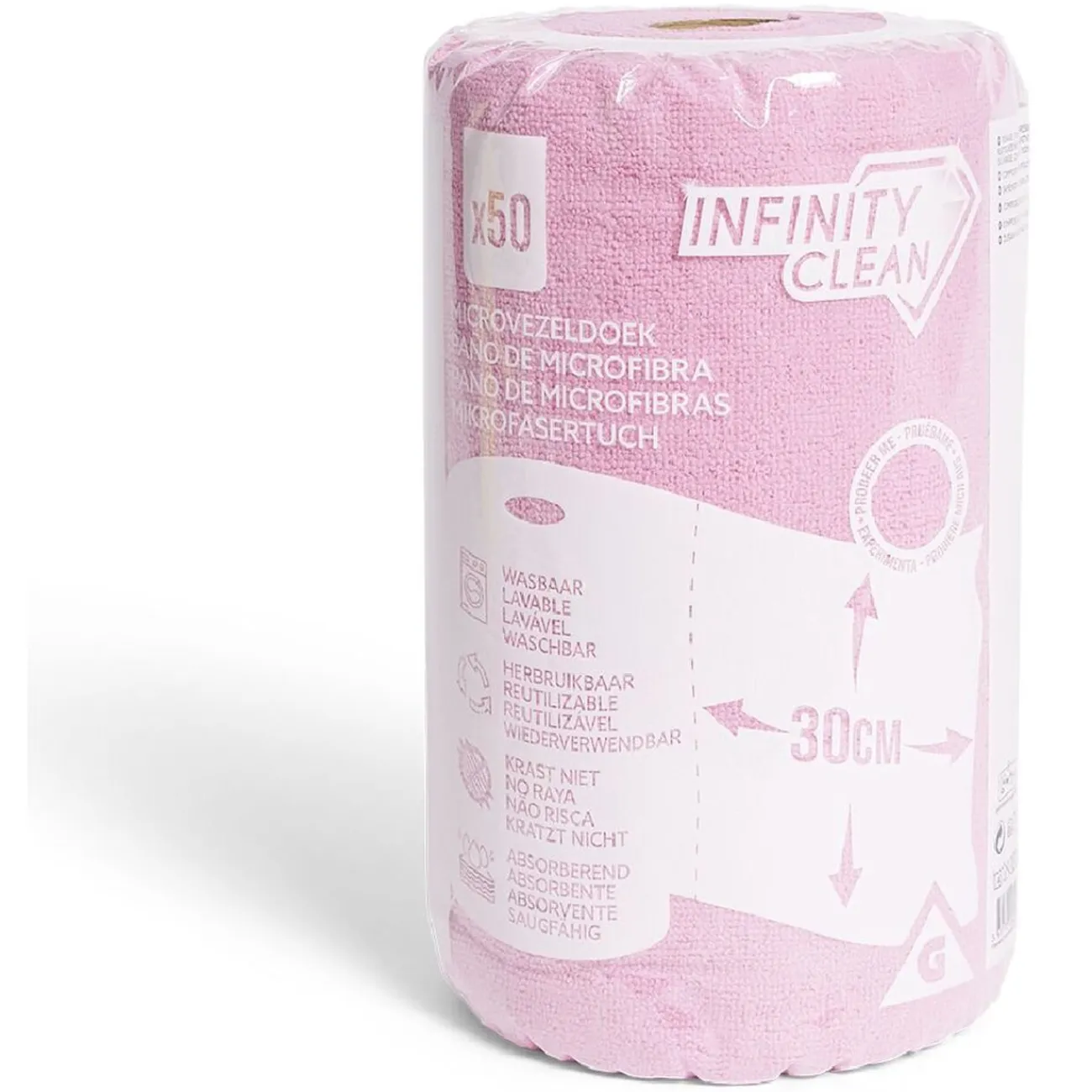Gifi Nettoyage Et Entretien|Rouleau de 50 chiffons en microfibre rose