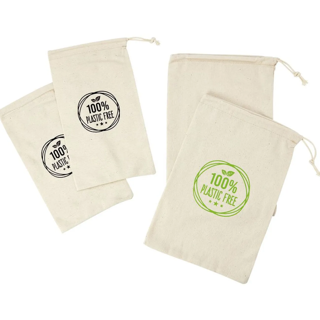 Gifi Sac à vrac en coton réutilisables x4