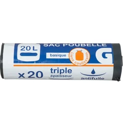 Gifi Nettoyage Et Entretien|Sac poubelle lien coulissant 20 L x20