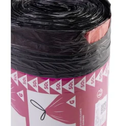 Gifi Nettoyage Et Entretien|Sac poubelle noir lien coulissant 50 L x80