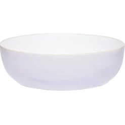 Gifi Saladier en faïence blanc avec liseré crème