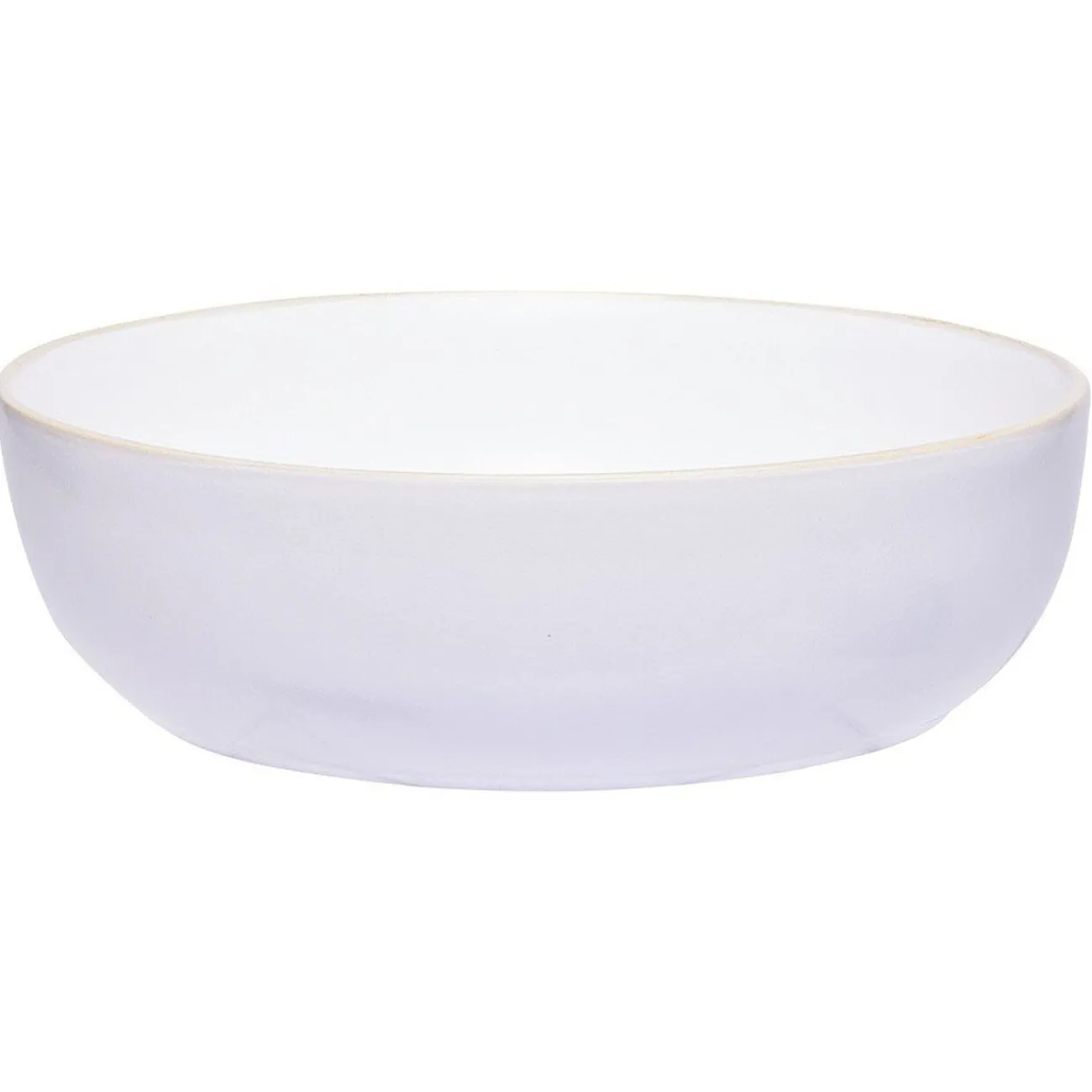 Gifi Saladier en faïence blanc avec liseré crème