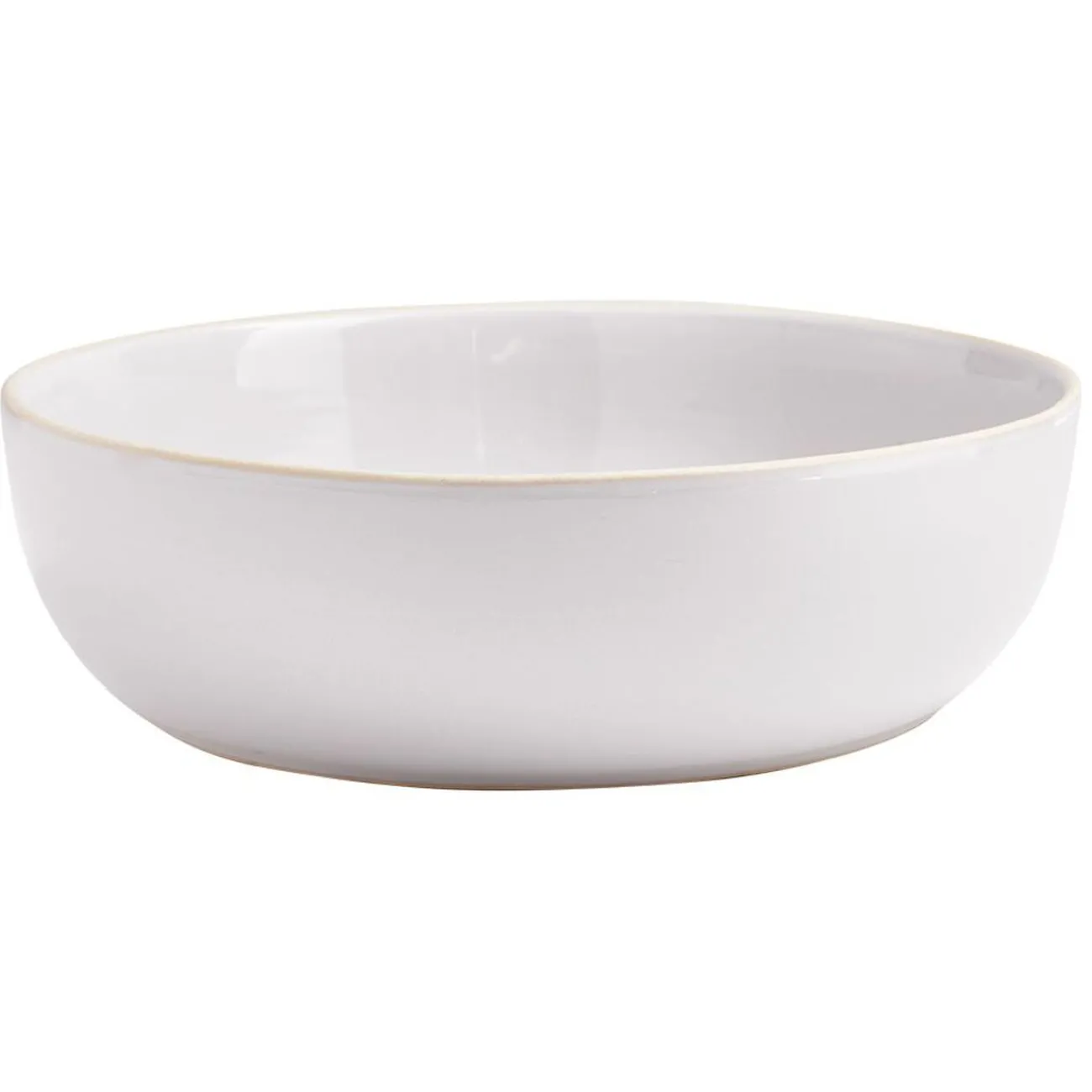 Gifi Saladier en faïence gris avec liseré crème