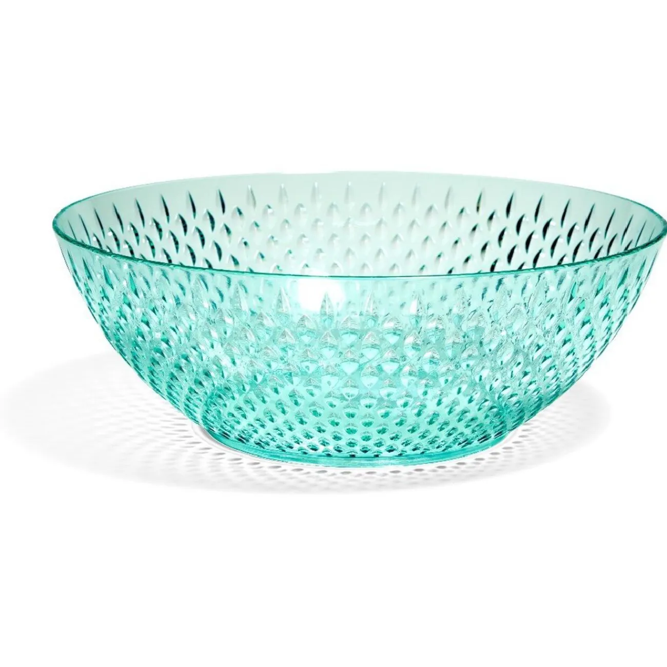 Gifi Saladier en plastique bleu effet martelé