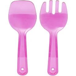 Gifi Saladier en plastique coloré avec couverts de service