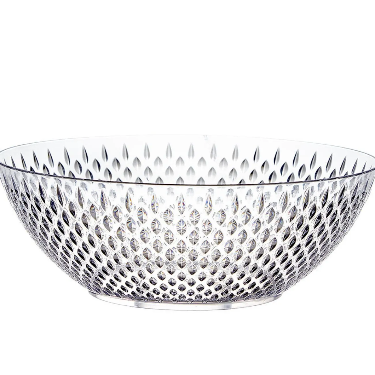 Gifi Saladier en plastique transparent effet martelé