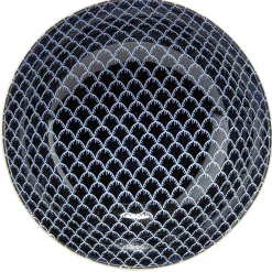 Gifi Saladier en porcelaine décor blanc et bleu