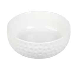 Gifi Saladier en porcelaine design martelé blanc