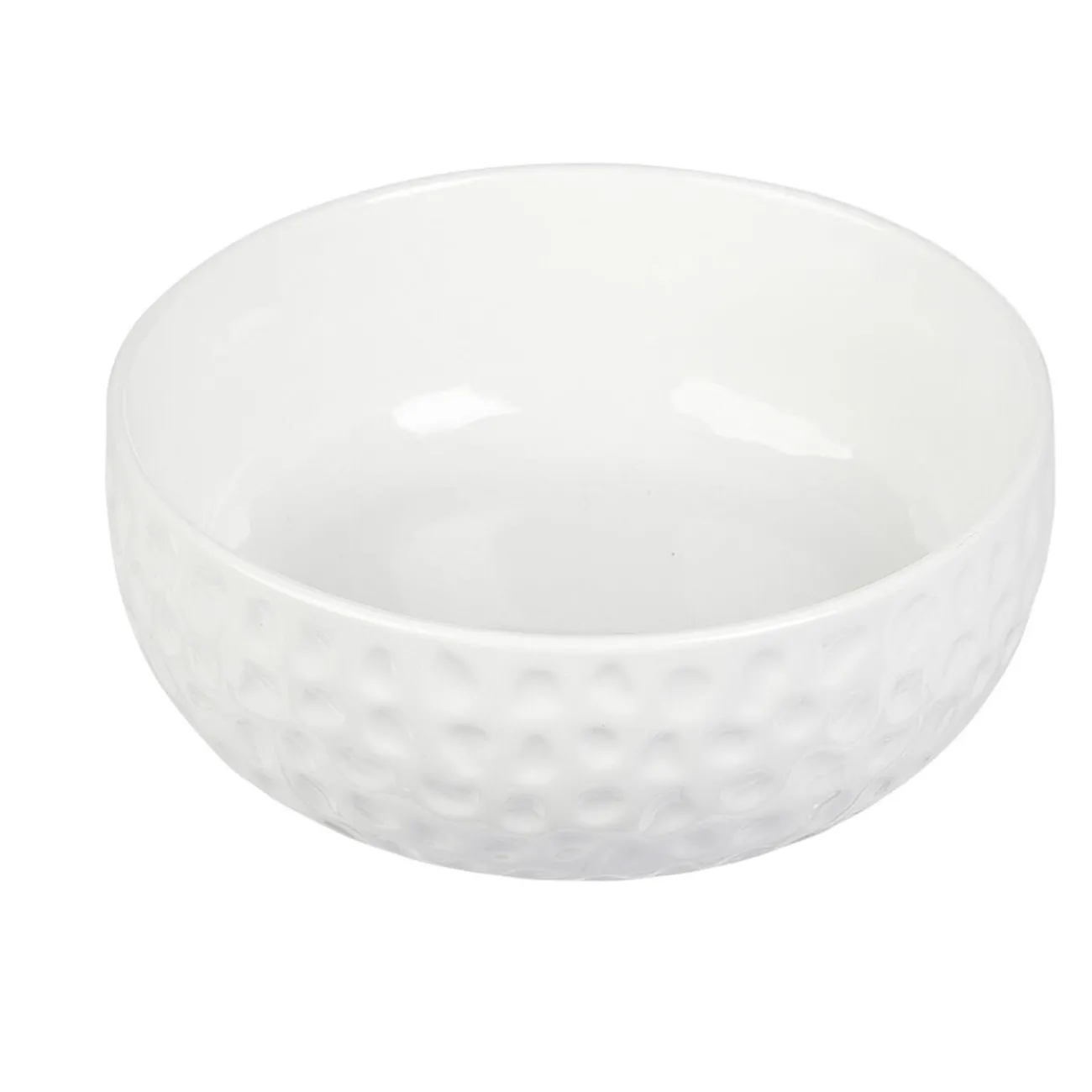 Gifi Saladier en porcelaine design martelé blanc