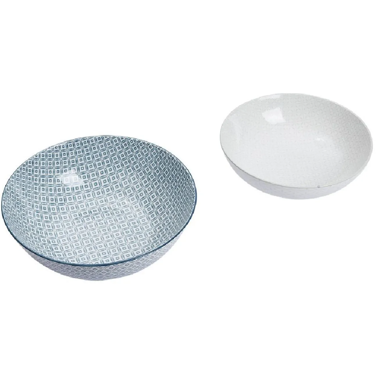 Gifi Saladier en porcelaine motif graphique coloré x2