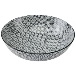 Gifi Saladier en porcelaine motif graphique coloré x2