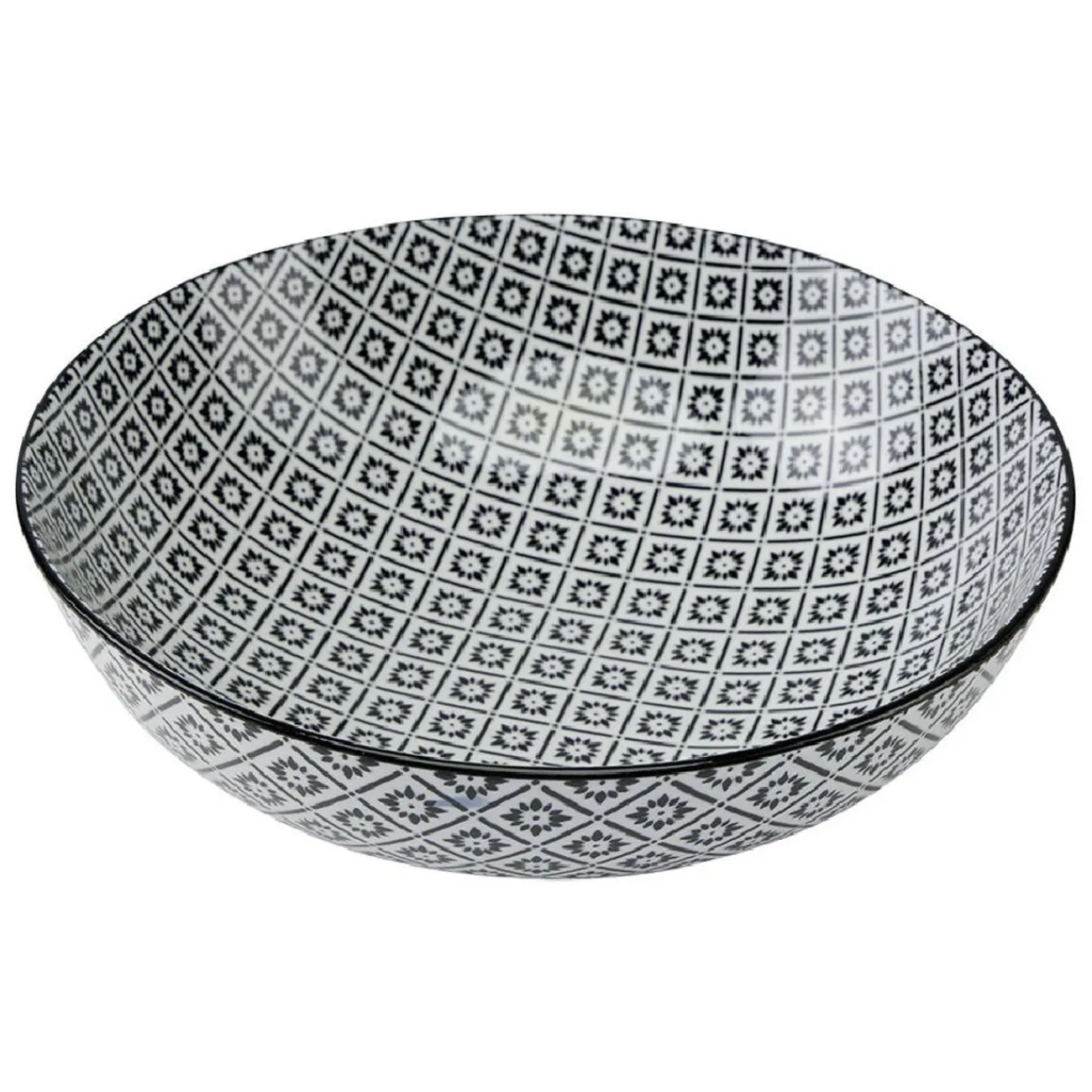 Gifi Saladier en porcelaine motif graphique coloré x2