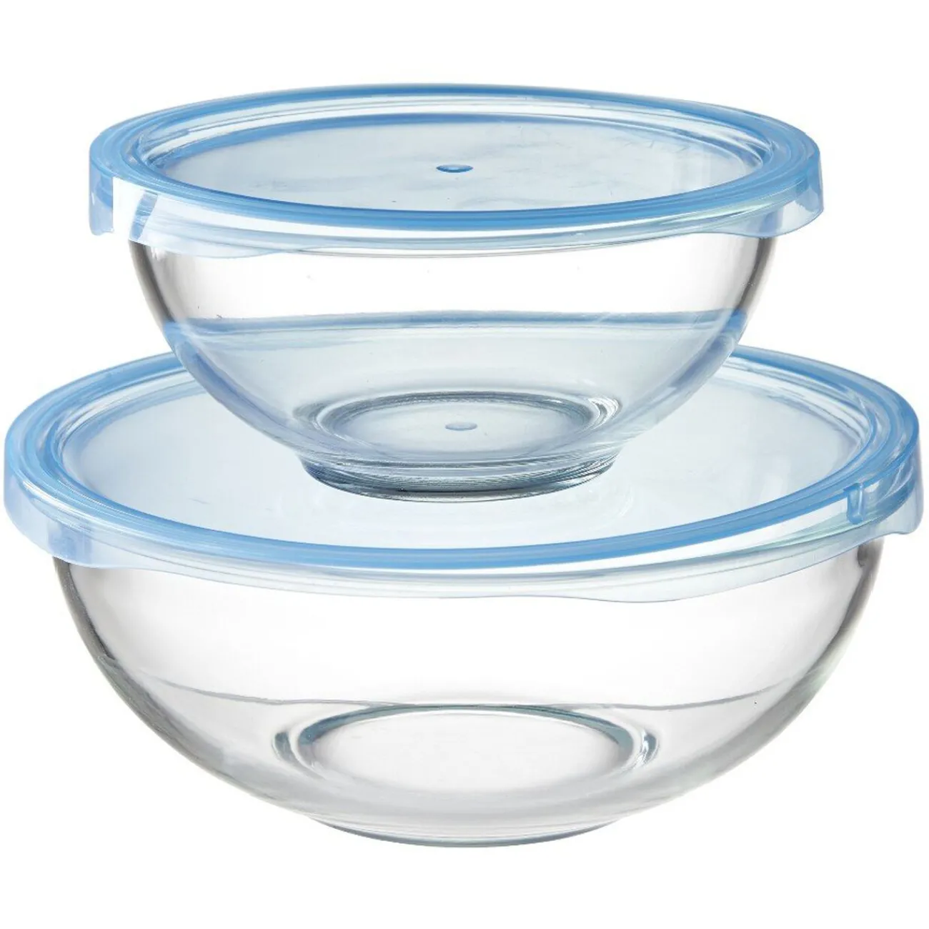 Gifi Saladier en verre avec couvercle x 2