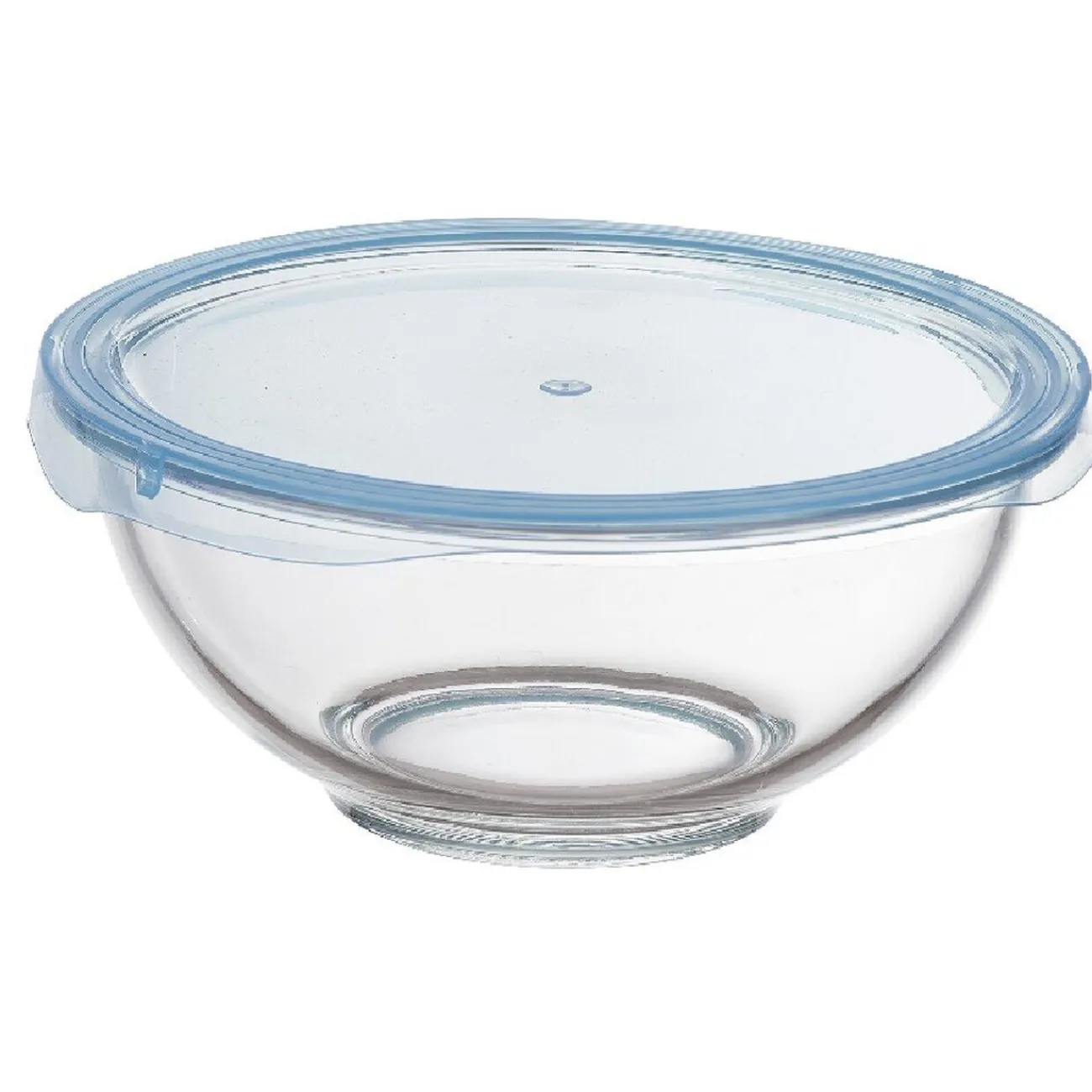 Gifi Saladier en verre avec couvercle x 2