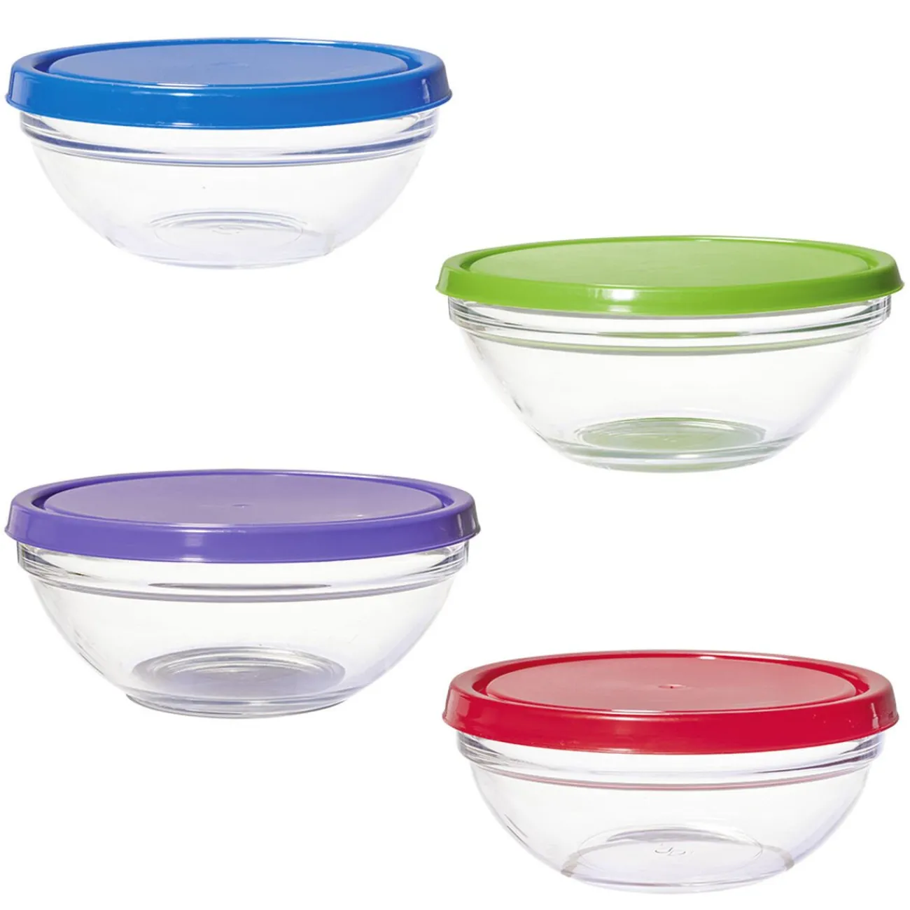 Gifi Saladier en verre x4 avec couvercle