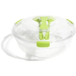 Gifi Saladier fraîcheur multicompartiments transparent et vert