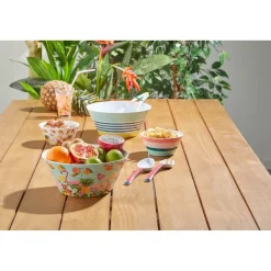 Gifi Saladier mélaminé Bayadère rayures multicolores