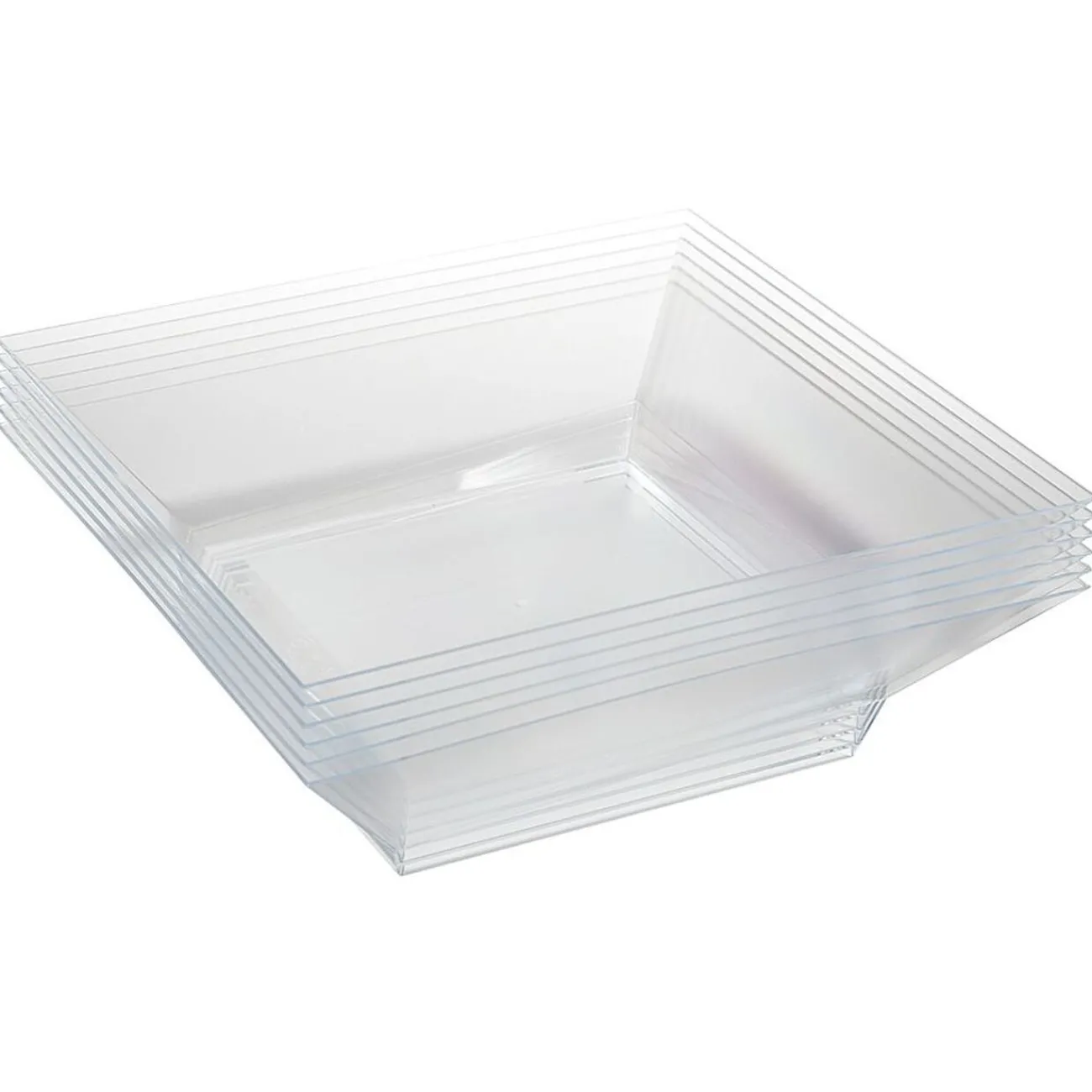 Gifi Saladier plastique carré transparent 22x22xH6,2 cm x12