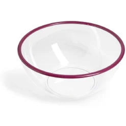 Gifi Saladier plastique transparent bordure colorée Ø28xH12cm - 3 coloris