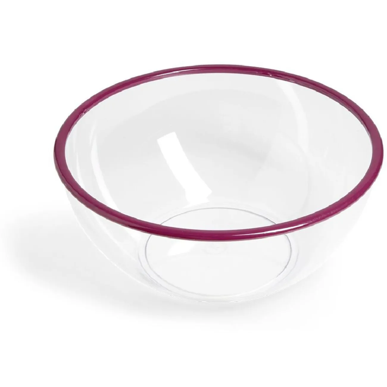 Gifi Saladier plastique transparent bordure colorée Ø28xH12cm - 3 coloris