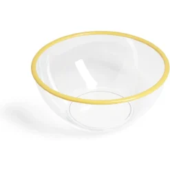 Gifi Saladier plastique transparent bordure colorée Ø28xH12cm - 3 coloris