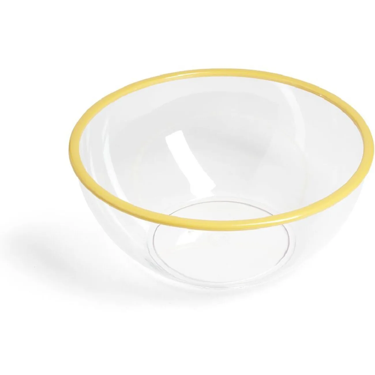 Gifi Saladier plastique transparent bordure colorée Ø28xH12cm - 3 coloris