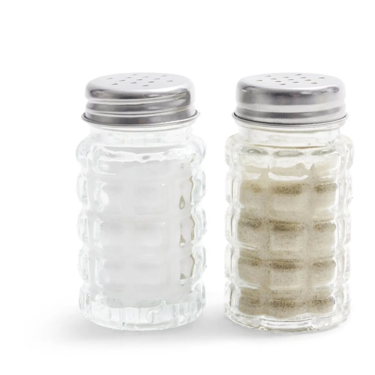 Gifi Salière et poivrière de table en verre et inox 50ml