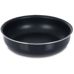Gifi Sauteuse aluminium noir avec couvercle verre et poignée amovible Ø24cm