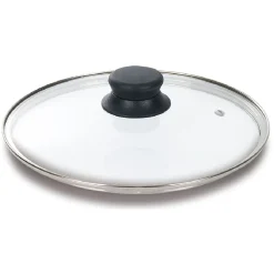 Gifi Sauteuse aluminium noir avec couvercle verre et poignée amovible Ø24cm