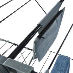 Gifi Entretien Du Linge|Séchoir horizontal 2 niveaux avec pochette 32 m gris et noir