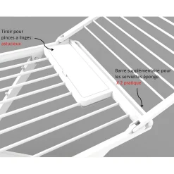 Gifi Entretien Du Linge|Séchoir pliable en résine étendoir à linge 21m