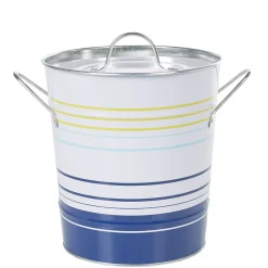 Gifi Seau à glaçons blanc rayure bleu jaune