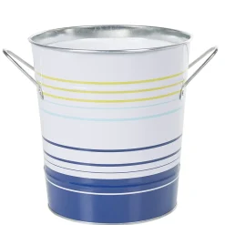 Gifi Seau à glaçons blanc rayure bleu jaune