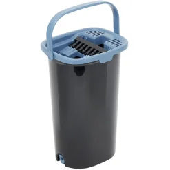 Gifi Nettoyage Et Entretien|Seau essoreur + balai plat noir et bleu 8L