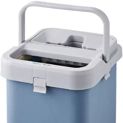 Gifi Nettoyage Et Entretien|Seau essoreur avec balai plat pliable gris et bleu 8 L