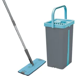 Gifi Nettoyage Et Entretien|Seau essoreur avec balai plat pliable 8 L