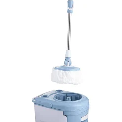 Gifi Nettoyage Et Entretien|Seau essoreur rétractable avec balai bleu gris et blanc