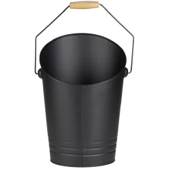 Gifi Rangement|Seau et pelle à cendres acier et bois noir