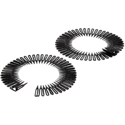 Gifi Beauté^Serre tête en plastique noir brillant x2