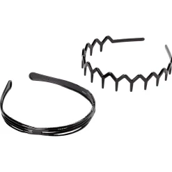 Gifi Beauté^Serre tête en plastique noir brillant x2