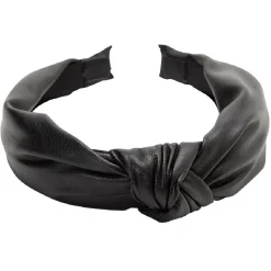 Gifi Beauté^Serre tête gros noeud simili cuir noir