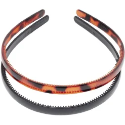 Gifi Beauté^Serre tête plastique noir et marron x2