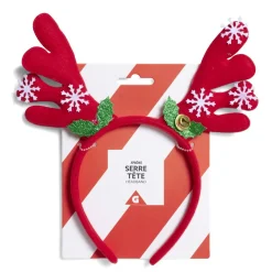 Gifi Beauté^Serre tête renne à grelots rouge et blanc