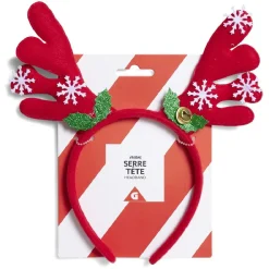 Gifi Beauté^Serre tête renne à grelots rouge et blanc