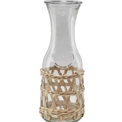 Gifi Service à boisson verre osier tressé naturel