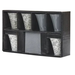 Gifi Service à café faïence ardoise gris blanc 6 personnes