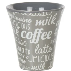 Gifi Service à café faïence ardoise gris blanc 6 personnes